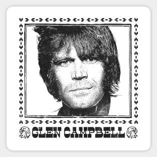 Glen Campbell / Retro Style Fan Design Magnet